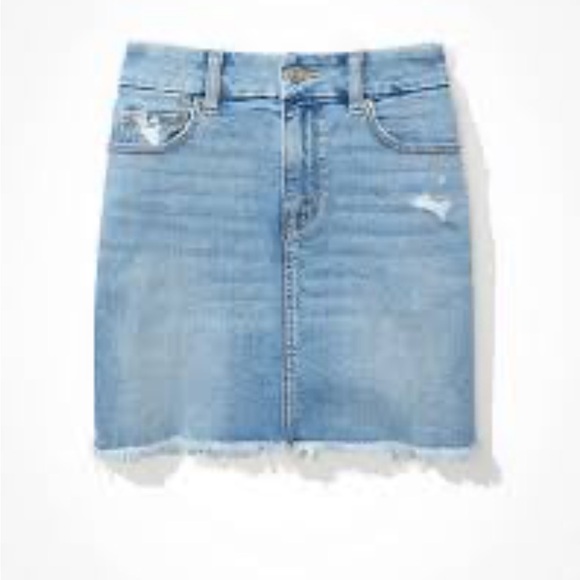 American Eagle Curvy Hi Rise Mini Jean Denim Skirt Size 14 NEW - Picture 1 of 5